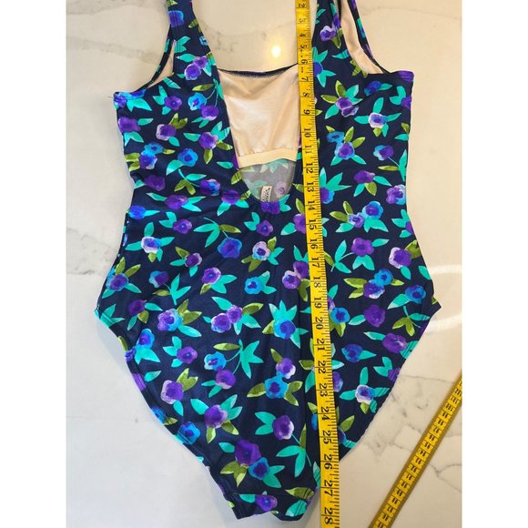 Basic Editions vintage floral one piece size 14 - Picture 3 of 8